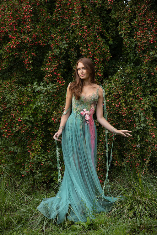 Robe bouquet de rose, inspiration florale, Sylvie Facon