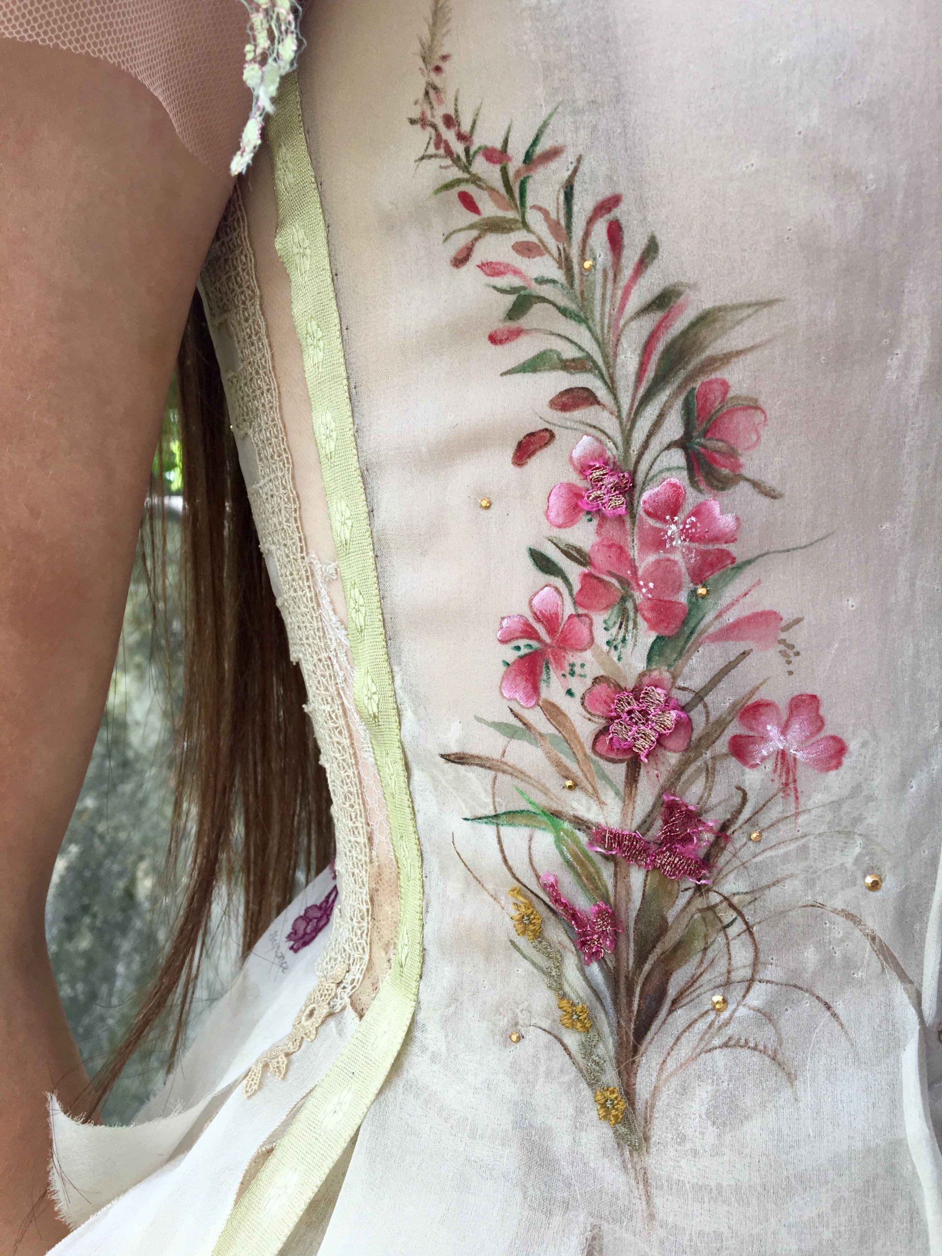 Robe herbier en organza de soie, Inspiration florale, Sylvie Facon